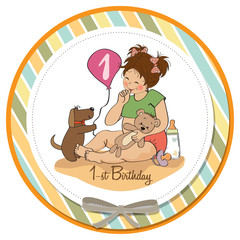 little girl at her first birthday