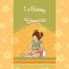 little girl with at her first birthday