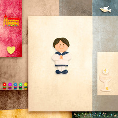 holy communion invitation cute sailor boy