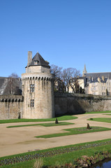 Circular Stone Tower into Walls of Vannes City