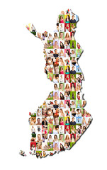 Portrait of a lot of people - map of finland - 50332385