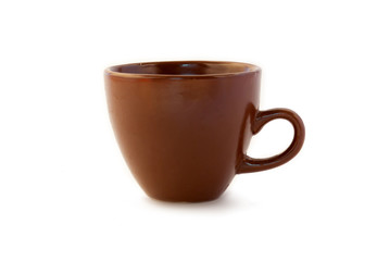 brown cup on a white background