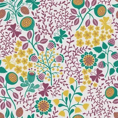 Zelfklevend Fotobehang Seamless floral pattern © tets