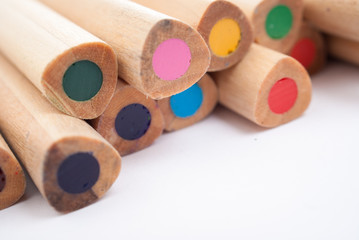 Close up of color pencils