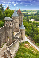 fortress Carcassonne (France, Languedoc) - obrazy, fototapety, plakaty