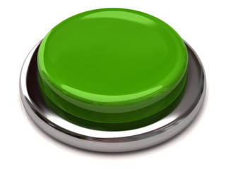 Green blank button isolated on white background