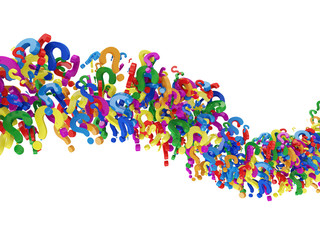 Wave from Colorful Question Marks isolated on white background