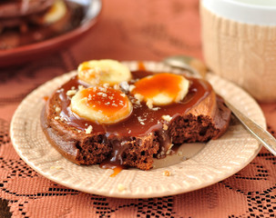 Chocolate Pancake with Bananas