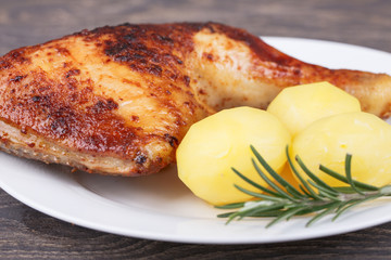 Roasted chicken legs