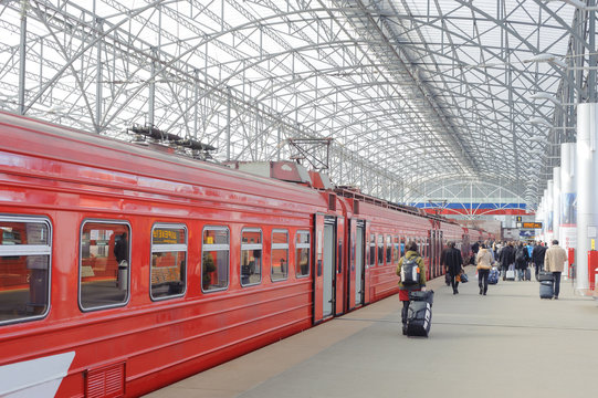 railroad station with train