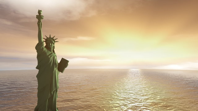 Sunrise Statue of Liberty.