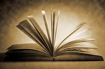 Old Fashioned Open Book Lighted Vintage Background