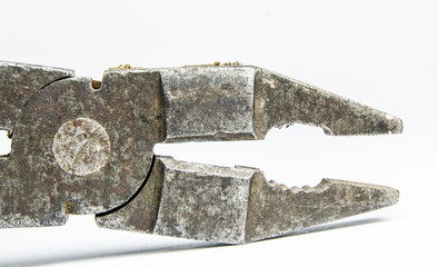 Metal pliers close-up