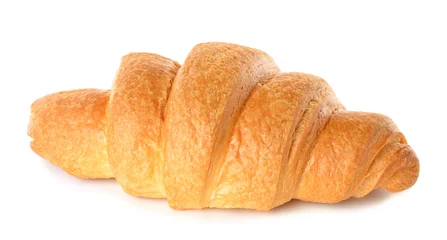 Fotobehang Fresh croissant isolated on white background © olyina