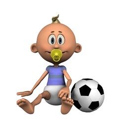 Toon Baby mit Fußball