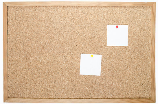 Cork board with blank notes