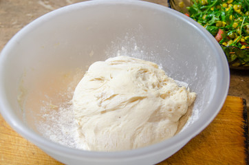 Fototapeta na wymiar Dough in bowl