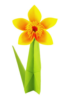 Origami yellow flower