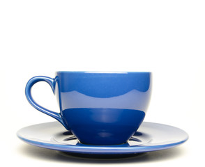 blue cup of coffee