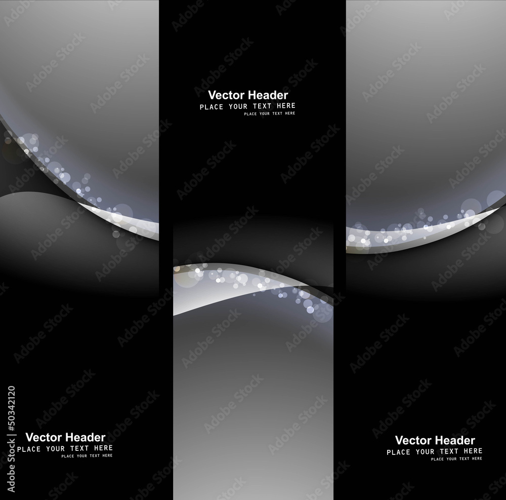 Poster abstract shiny header black bright colorful wave vector