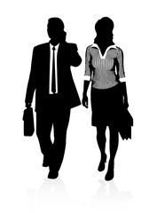 silhouettes of businessmen