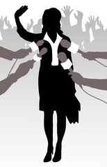 person giving to interview