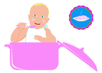 Naklejka premium Healthy nutrition food for baby