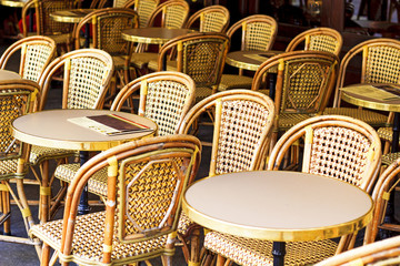 Fototapeta na wymiar Drucker Café Chairs in Paris