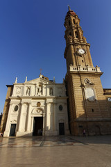 Cathedral of La Seo, in the famous Plaza del Pilar, Zaragoza, Sp