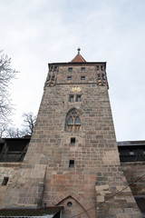 Fototapeta na wymiar Detail of the Gate tower (Tiergärtnertor) in Nuremberg, Germany