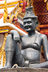 hermit statue at wat phra kaew in thailand
