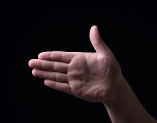 Оutstretched hand of