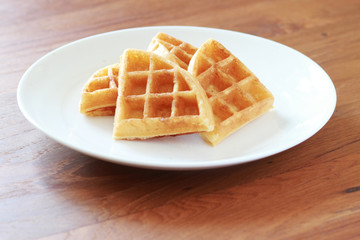 waffle on white plate