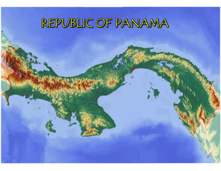 Panama Central America national emblem map symbol motto - obrazy, fototapety, plakaty