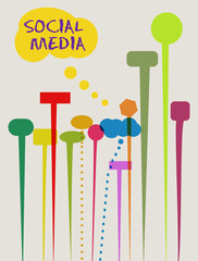 social networks and media concept, speech bubbles, vector