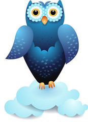 Owl in blue