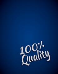 100 percentage quality in a blue background