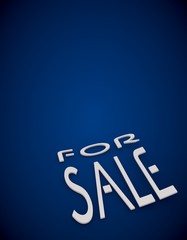 Stylish  For Sale symbol in a blue background
