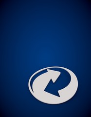 Recycling  symbol in a blue background