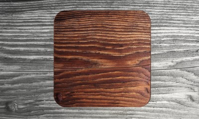 wooden Square symbol with round corners in a modern background