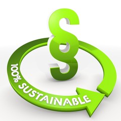 100 percentage sustainable law Illustration in a white backgroun