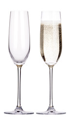 glass of champagne set isolated