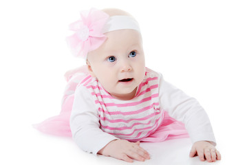 The small baby isolated on white