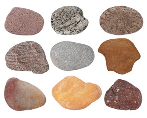 Collection Rocks isolated on white background