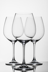 Three wine glasses