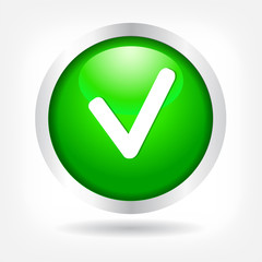 Checkmark on a green button.