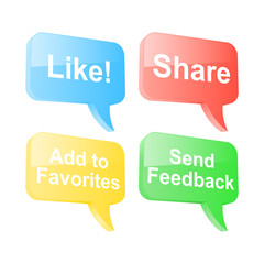 Social media speech bubbles. Vector illustration