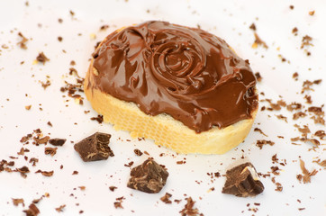 Bread with chocolate cream