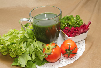 Healthy breakfast  menu , vegetable juice and Beetroot  salad