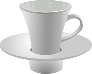 белая чашка